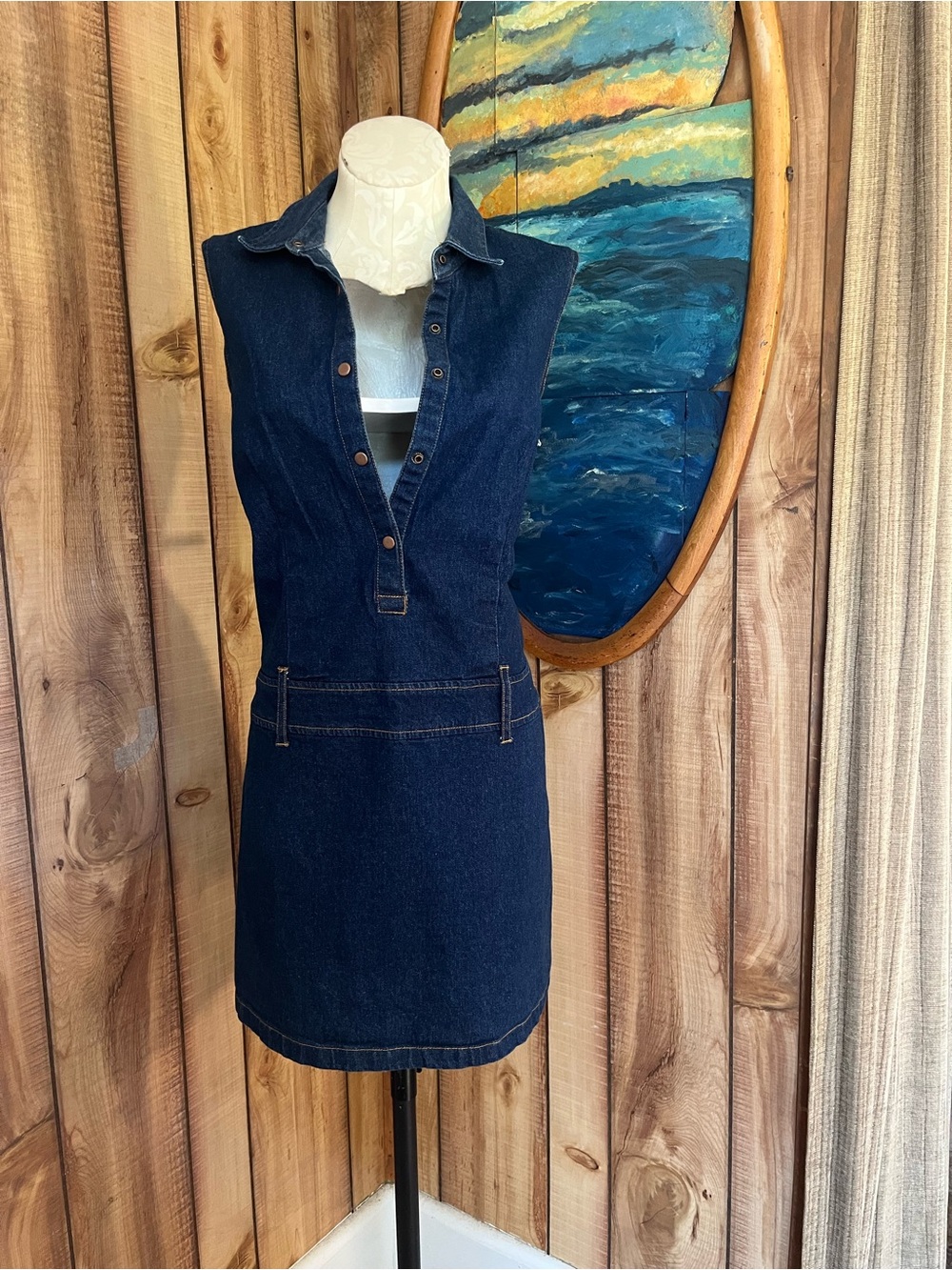 💋 Old Navy Dark Blue Denim Sleeveless Pinafore Dress